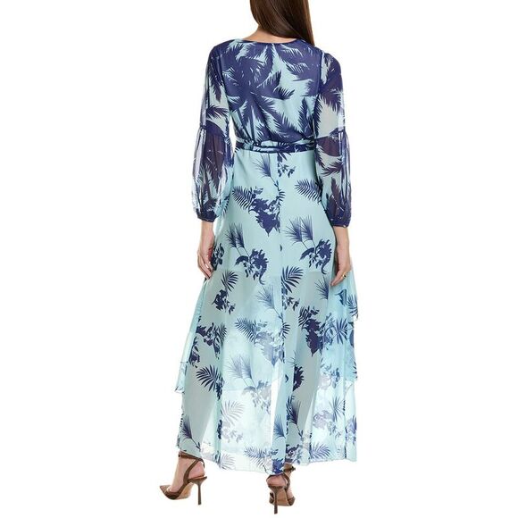 Jl Luxe Womens Asymmetrical Tiered Maxi Dress, Blue - Picture 2 of 3